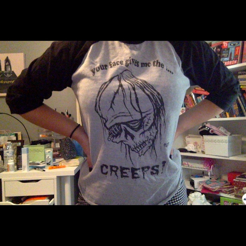 YOUR FACE GIVES ME THE CREEPS BASEBALL TEE